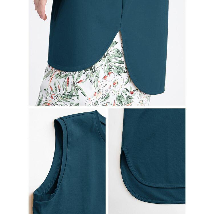 【送料無料/再入荷】 シルクタッチのノースリーブT 6色 M-LL 洗える 接触冷感 シルケットコットン100% レディース トップス インナー カットソー |  | 17