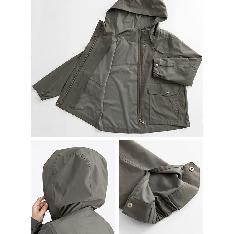 【送料無料/再入荷】 シワになりにくいマウンテンパーカー 6色 S-LL 洗える 長袖 軽量 防シワ 防風 レディース アウター ジャケット |  | 17