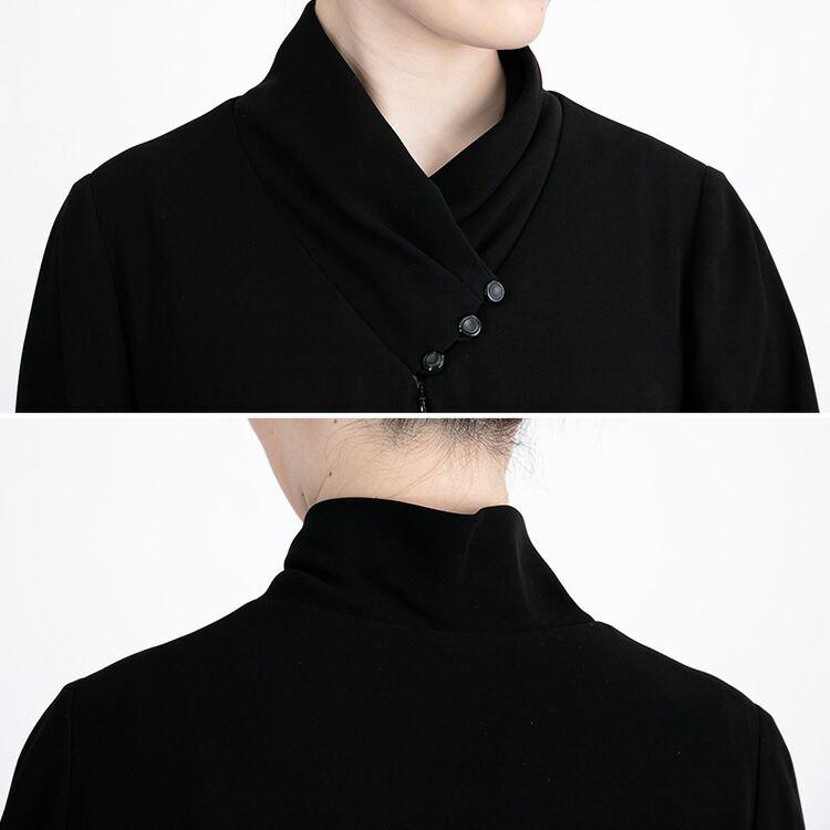 【送料無料/洗える】 前開き式フォーマルフレアワンピース 通年 M-3L 冠婚葬祭 喪服 礼服 葬式 葬儀 黒 マタニティ 授乳 前開き お宮参り 卒業式 |  | 13