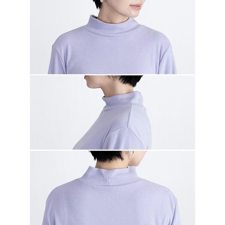 【送料無料/日本製】 発熱保湿ハイネックプルオーバー 5色 長袖 洗える レディース トップス インナー チュニック カットソー プルオーバー Tシャツ 保温 発熱 |  | 13