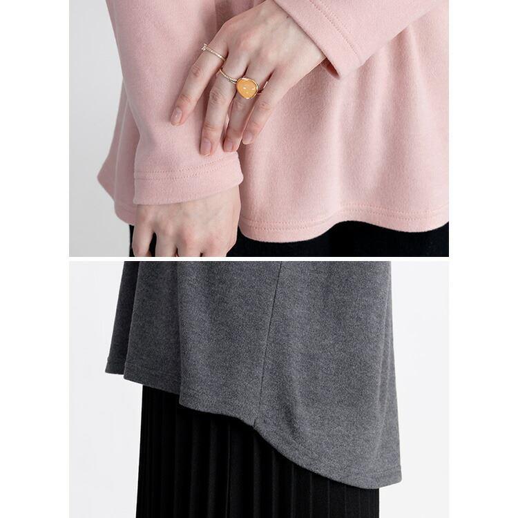 【送料無料/日本製】 発熱保湿ハイネックプルオーバー 5色 長袖 洗える レディース トップス インナー チュニック カットソー プルオーバー Tシャツ 保温 発熱 |  | 14