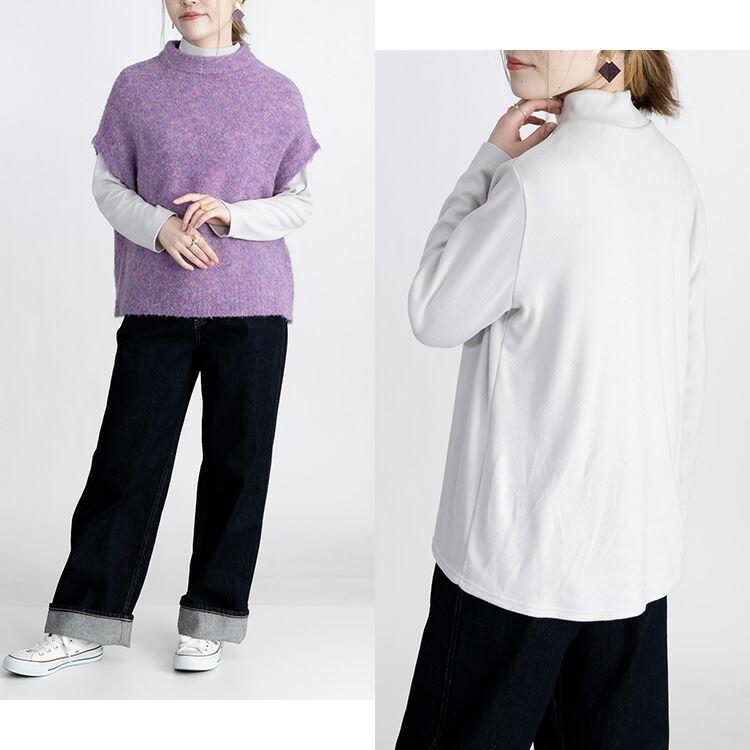 【送料無料/日本製】 発熱保湿ハイネックプルオーバー 5色 長袖 洗える レディース トップス インナー チュニック カットソー プルオーバー Tシャツ 保温 発熱 |  | 07