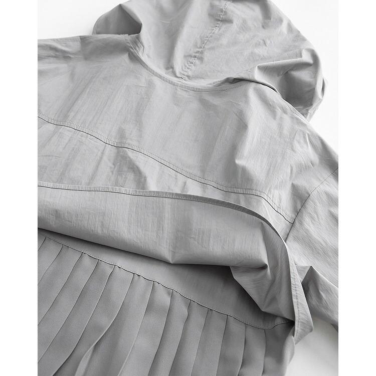 【送料無料】 360度オシャレな、後ろプリーツコート 2色 M-L 洗える  アウター コート レディース フード付き 袖丈調節 春秋 体型隠し お尻隠し 4602 |  | 13