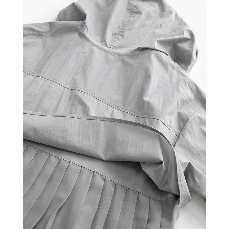 【送料無料】 360度オシャレな、後ろプリーツコート 2色 M-L 洗える  アウター コート レディース フード付き 袖丈調節 春秋 体型隠し お尻隠し 4602 |  | 16