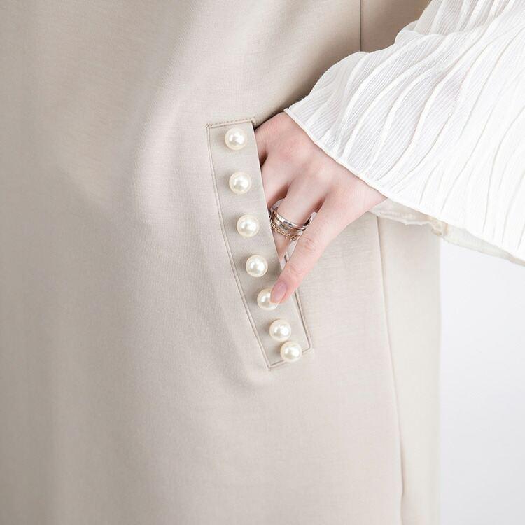 大幅値下】 パール使いボンディングロングジレ M L 洗える