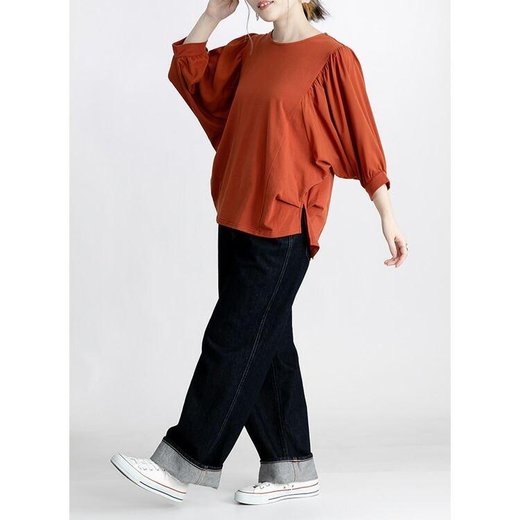 美品꧁プリーツプリーズ꧂ドルマンチュニック 伸縮 L シースルー メッシュ加工 JANJAM チュニック 大きいサイズ レディース トップス ドルマン