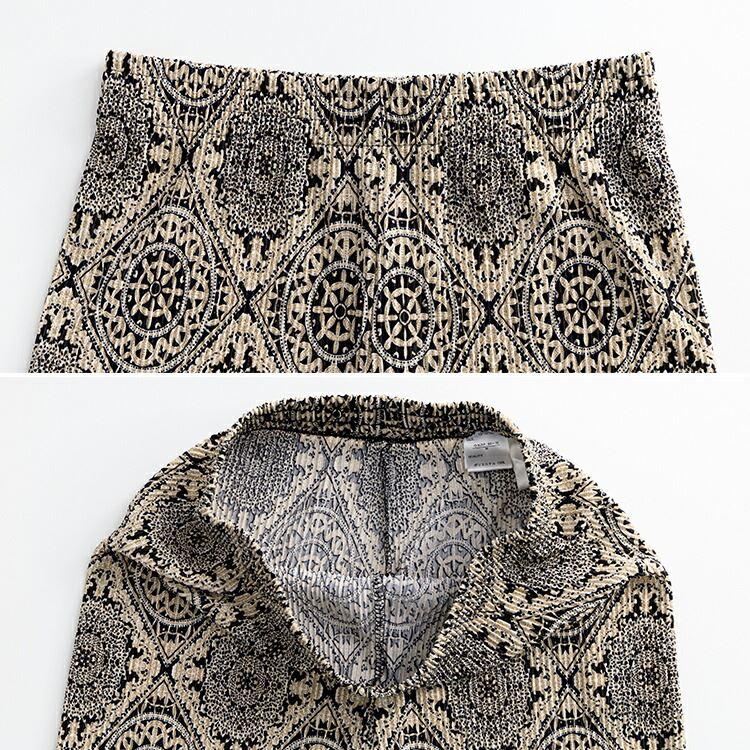 【送料無料/再入荷】 オリエンタル柄プリーツパンツ M L 洗える フルレングス レディース ボトムス ワイドパンツ プリーツ 楽ちん 上品 オールシーズン 3234 |  | 10