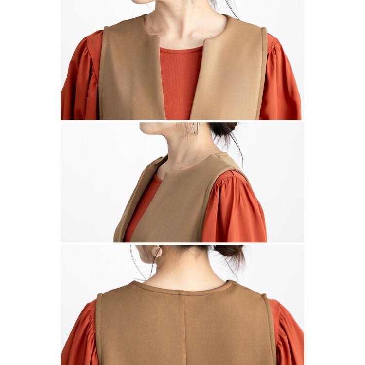 【送料無料/再入荷】 キーネックジャンパースカート 3色 M-L 洗える レディース トップス ワンピース ジャンスカ スカート サロペット 楽ちん 通年 ストレッチ |  | 16