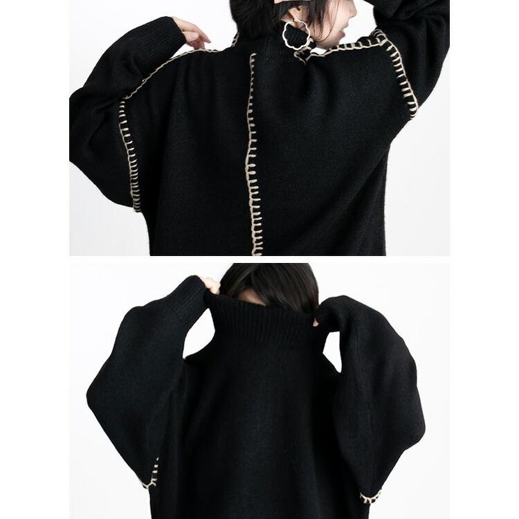 【送料無料/再入荷】 ステッチ使いが可愛いオーバーニット 5色 M 洗える レディース トップス ニット プルオーバー ニット ざっくりニット 大人かわいい |  | 14