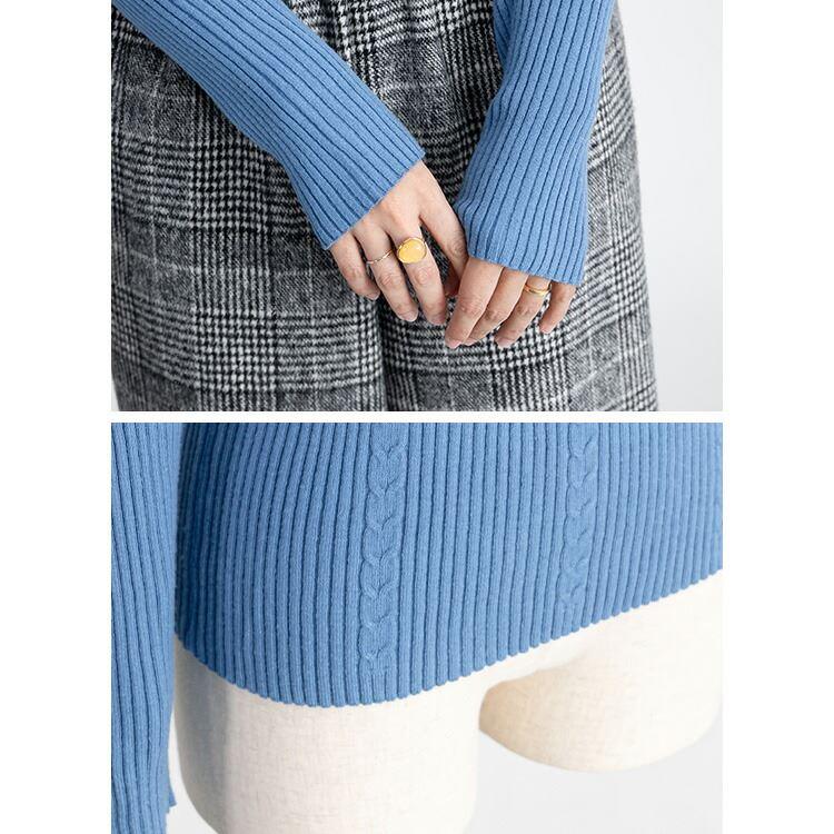 【送料無料】 上品編みスフレニット 4色 洗える レディース トップス ニット インナー 長袖 ハイネック スフレタッチ 柔らかい 滑らか 伸縮性 |  | 15