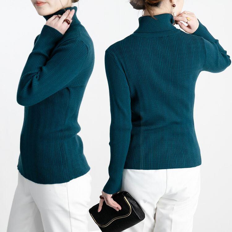 【送料無料】 タートルネックスフレニット 4色 M-L 洗える 長袖 レディース トップス ニット セーター インナー 伸縮性 保温性 大人 キレイめ |  | 10