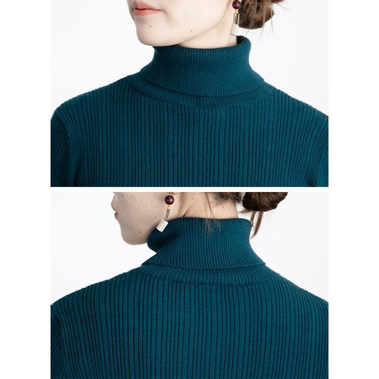 【送料無料】 タートルネックスフレニット 4色 M-L 洗える 長袖 レディース トップス ニット セーター インナー 伸縮性 保温性 大人 キレイめ |  | 15