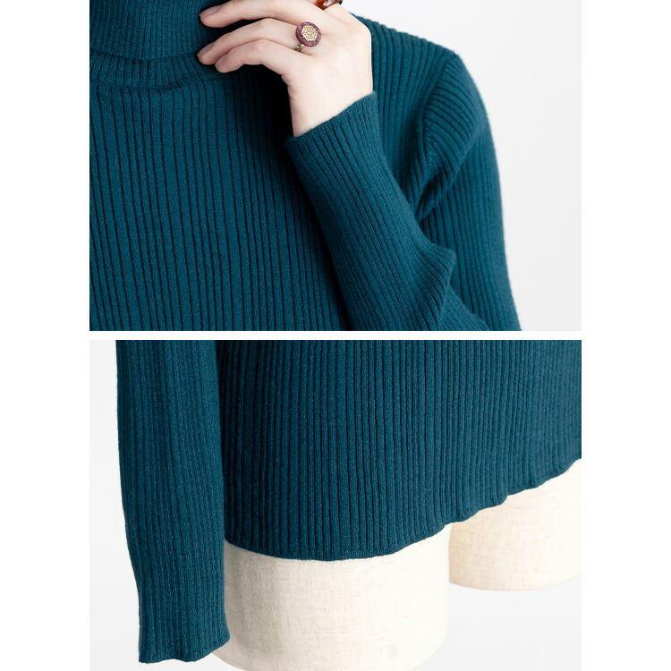 【送料無料】 タートルネックスフレニット 4色 M-L 洗える 長袖 レディース トップス ニット セーター インナー 伸縮性 保温性 大人 キレイめ |  | 16