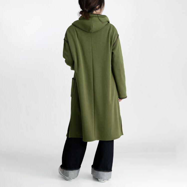 【送料無料】 フード付き裏起毛コーディガン 4色 M L 洗える レディース アウター コート コーディガン 裏シャギー 裏起毛 フード付き トッパータイプ 暖かい |  | 11