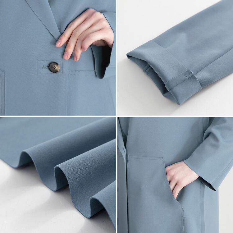 【送料無料】 テーラード衿ストレッチコート 4色 M L 洗える 軽量 長袖 レディース アウター コート スプリングコート オータムコート 衿付き 上品 |  | 15