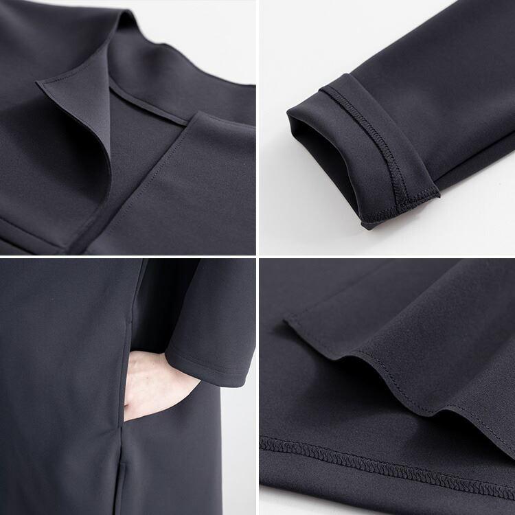 【送料無料/日本製】 ストレッチコート M-L ノーカラー 洗える 柔らか レディース アウター コート ジャケット 上品 キレイめ 春秋 |  | 14