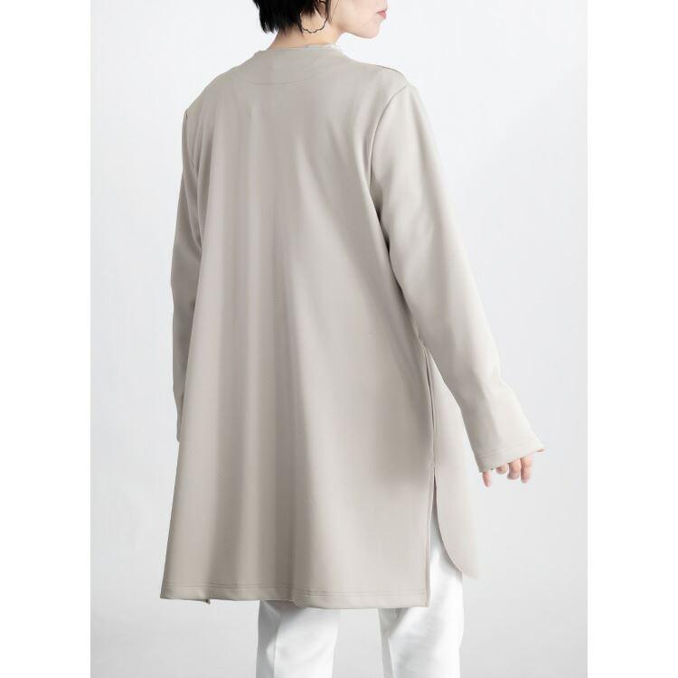 【送料無料/日本製】 ストレッチコート M-L ノーカラー 洗える 柔らか レディース アウター コート ジャケット 上品 キレイめ 春秋 |  | 06