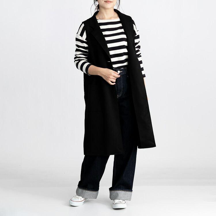 【再入荷】【送料無料】 ストレッチスエードジレ 3色 M-LL 洗える レディース トップス ジレ アウター ベスト ロングジレ 大人 きれいめ テーラード衿 |  | 14