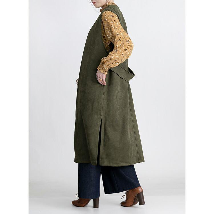 【送料無料】 スエードタッチロングジレ 4色 洗える 洗濯機 ストレッチ レディース トップス ジレ ロングジレ ベスト ロングベスト スエード 大人 入学式 |  | 09