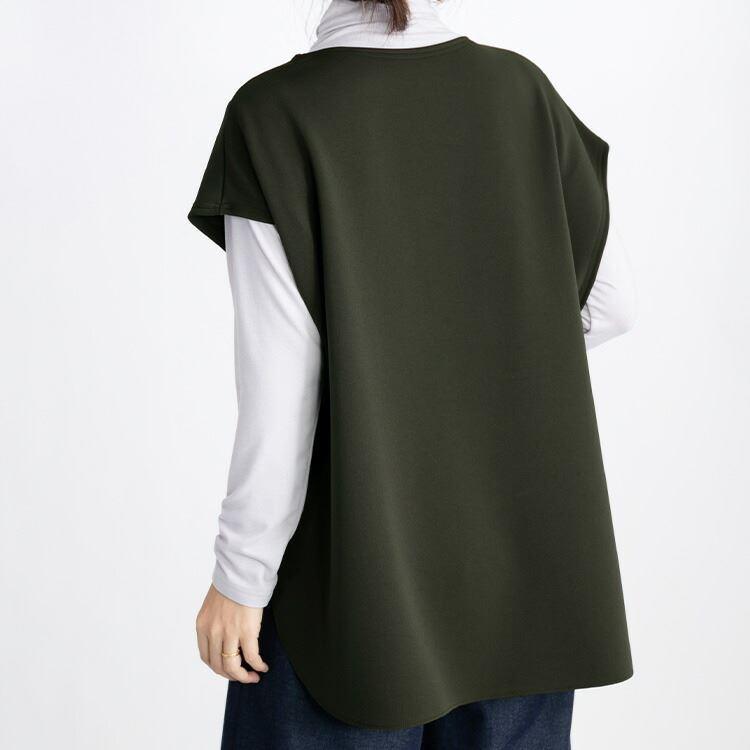 【送料無料/日本製】 スリットベスト 4色 ダンボールニット 洗える 上品 レディース トップス ショートベスト チュニック ゆったり |  | 11