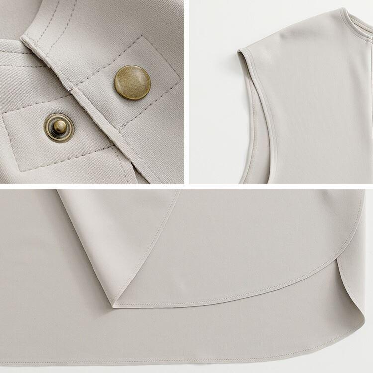 【送料無料/日本製】 スリットベスト 4色 ダンボールニット 洗える 上品 レディース トップス ショートベスト チュニック ゆったり |  | 16