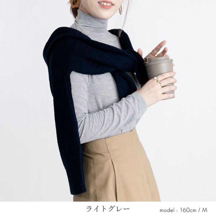 【日本製】【送料無料】 うっとりする肌ざわり カシミヤ混ハイネックT 6色 M-LL 長袖 洗える レディース トップス インナー ハイネック 長袖 柔らかい 滑らか |  | 06