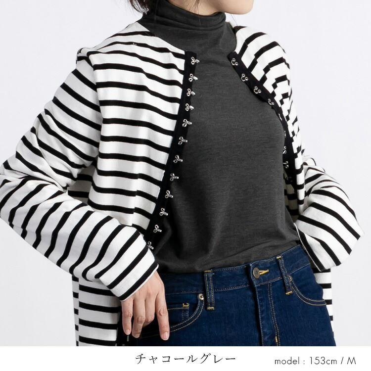 【送料無料/日本製】 吸湿発熱素材のハイネックインナー 6色 レディース 洗える トップス カットソー ハイネックカットソー インナー シャーリング |  | 11