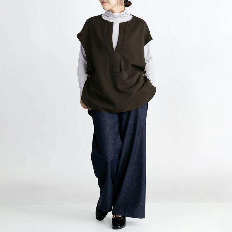 【送料無料/日本製】 吸湿発熱素材のハイネックインナー 6色 レディース 洗える トップス カットソー ハイネックカットソー インナー シャーリング |  | 05