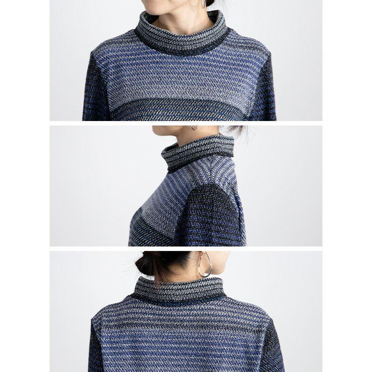 【送料無料】 グラデーションチュニック 洗える 長袖 レディース トップス チュニック ストレッチ 体型隠し お尻隠し 8109 |  | 12