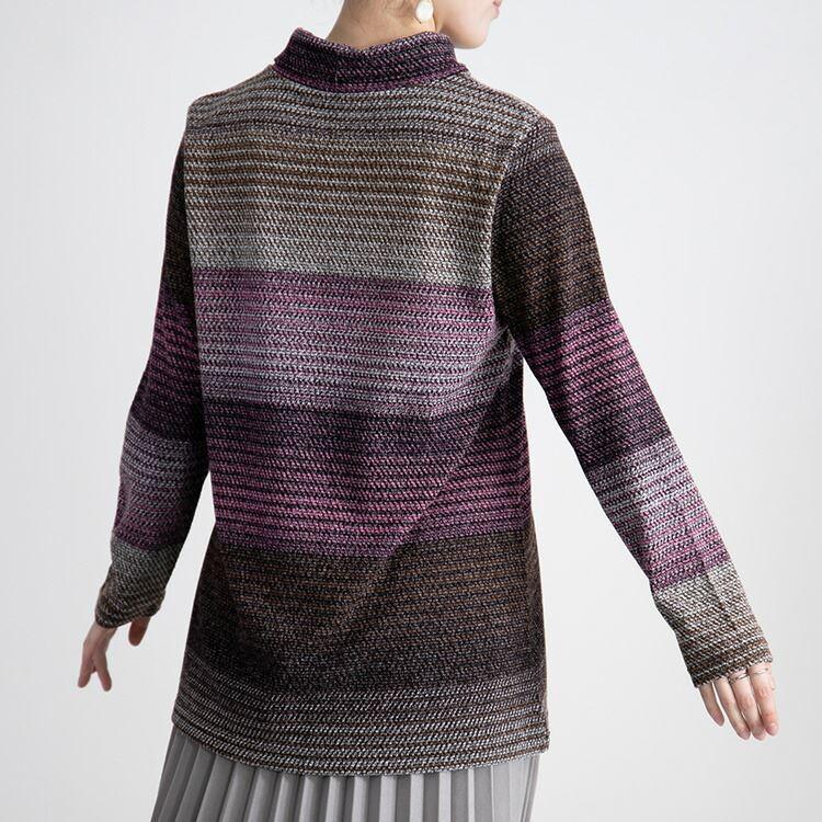 【送料無料】 グラデーションチュニック 洗える 長袖 レディース トップス チュニック ストレッチ 体型隠し お尻隠し 8109 |  | 07