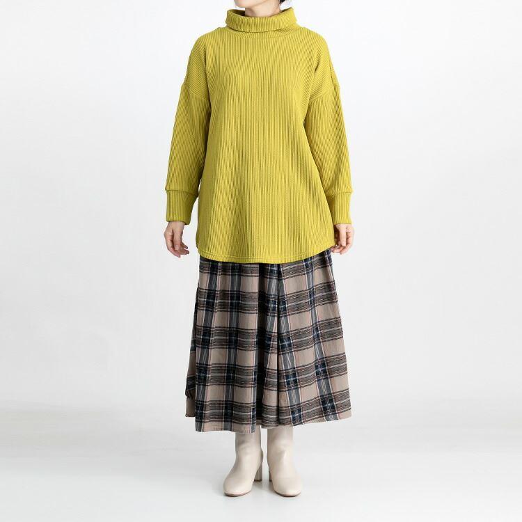 【送料無料】 リブタートルネックチュニック 6色 M L 洗える カットソー レディース トップス カットソー ハイネック リブ |  | 06