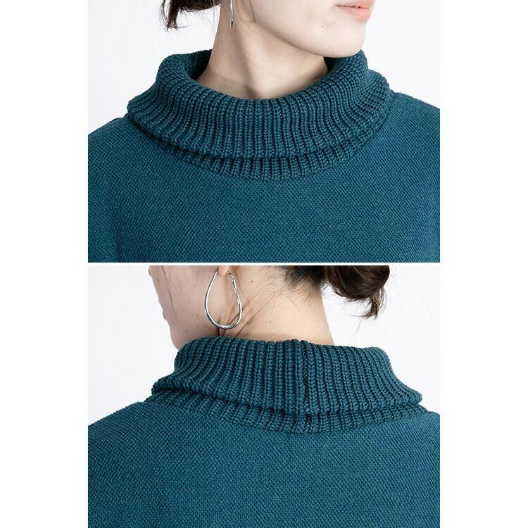 【送料無料】 ZIPスリット使いニット 4色 M-LL 洗える レディース トップス チュニック ニット セーター タートルネック ハイネック 伸縮性 保温性 ゆったり |  | 14