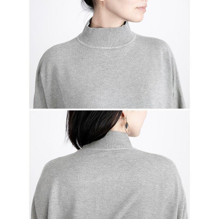 【送料無料/再入荷】 ハイネックドルマンニット 6色 M-L 洗える 長袖 レディース トップス ニット ハイネック ドルマン袖 体型カバー オーバーサイズ 春秋冬 |  | 15