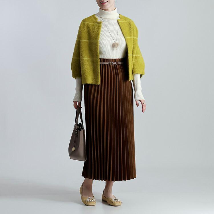 【送料無料】 フェザーニットカーディガン 5色 M-L ネックレス付き 洗える 七分袖 レディース アウター カーディガン ボレロ トッパー 起毛 シャギー 春秋冬 |  | 11