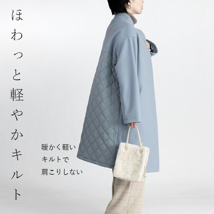 【再入荷】【送料無料】 ウールライク中綿コート 5色 M-LL 長袖 レディース アウター コート 中綿 膝丈 裏地付 中わた スタンドカラー ゆったり くすみカラー |  | 11