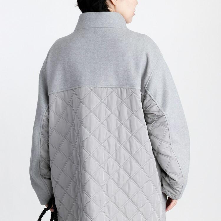 【再入荷】【送料無料】 ウールライク中綿コート 5色 M-LL 長袖 レディース アウター コート 中綿 膝丈 裏地付 中わた スタンドカラー ゆったり くすみカラー |  | 09