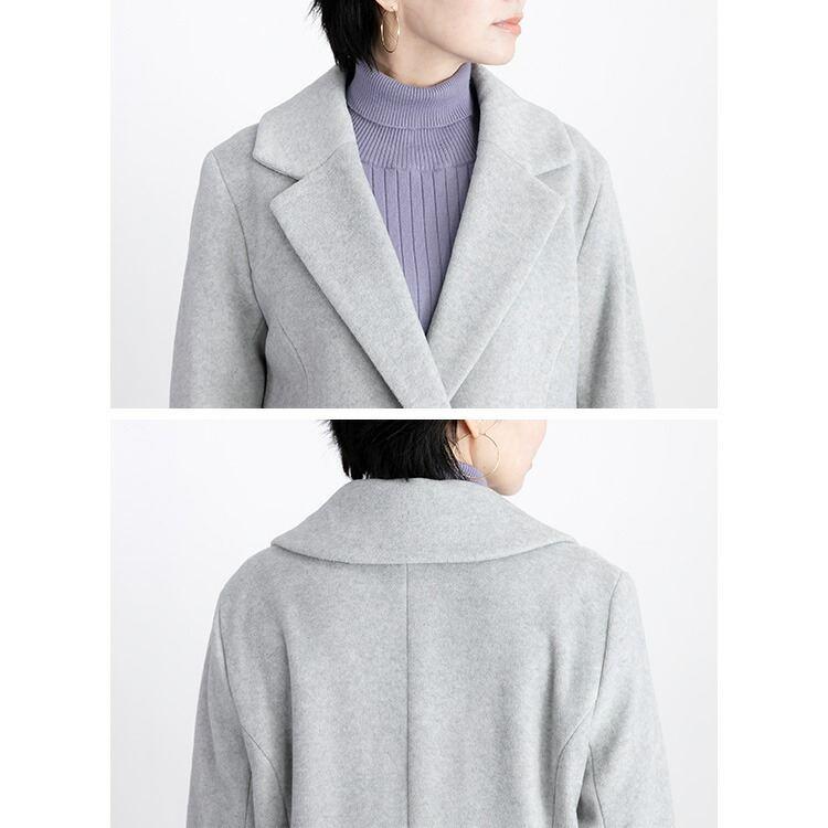 【送料無料】美しく魅せるフレアコート 4色 M-L 長袖 防寒 レディース アウター コート ECOウール モヘアライク 微起毛 伸縮性 テーラーカラー フォーマル |  | 14