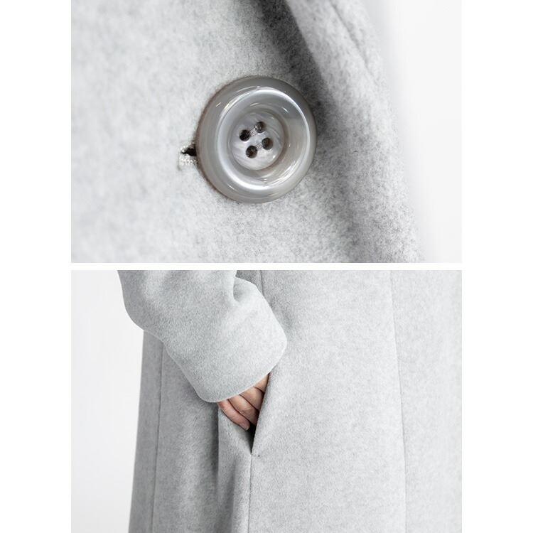 【送料無料】 美しく魅せるフレアコート 4色 長袖 防寒 レディース アウター コート ECOウール モヘアライク 微起毛 伸縮性 テーラーカラー 軽い |  | 15