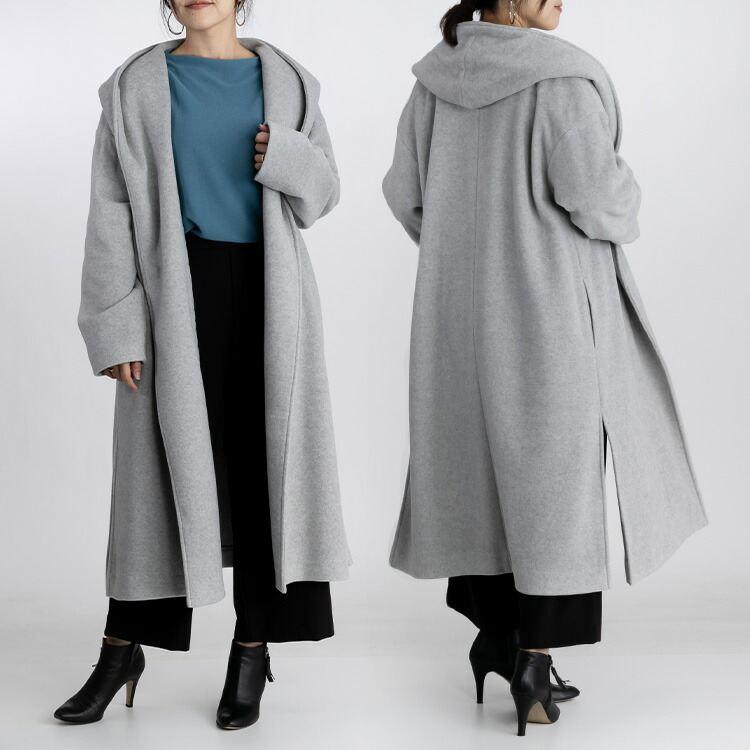 【送料無料】 優しく映えるドラマティックコート 4色 M L 長袖 防寒 軽量 裏地付 レディース アウター コート ロングコート ECOウール モヘア 起毛 トッパー |  | 08