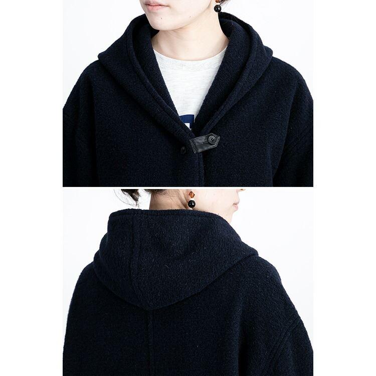 【送料無料】イタリアウール・軽量ロングコート 2色 M L レディース アウター コート ロングコート フード付き 長袖 防寒 |  | 13