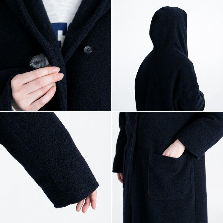 【送料無料】イタリアウール・軽量ロングコート 2色 M L レディース アウター コート ロングコート フード付き 長袖 防寒 |  | 14