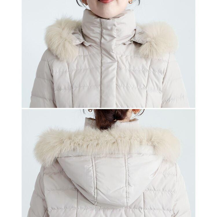 【新作/再入荷】【送料無料】 ダウンコート(フォックスファー取外し可) 3色 M-LL 撥水 保温効果 フォックスファー フード取り外し可 レディース アウター コート |  | 13