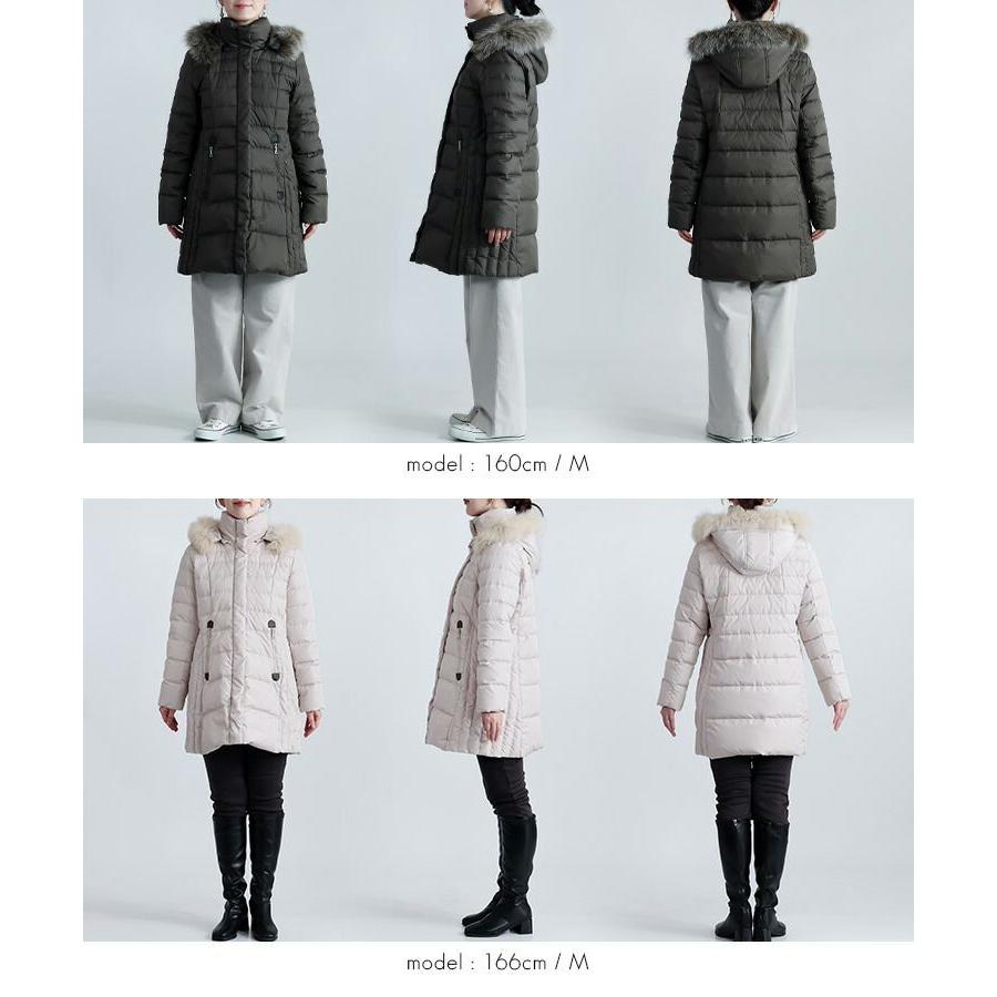【新作/再入荷】【送料無料】 ダウンコート(フォックスファー取外し可) 3色 M-LL 撥水 保温効果 フォックスファー フード取り外し可 レディース アウター コート |  | 17