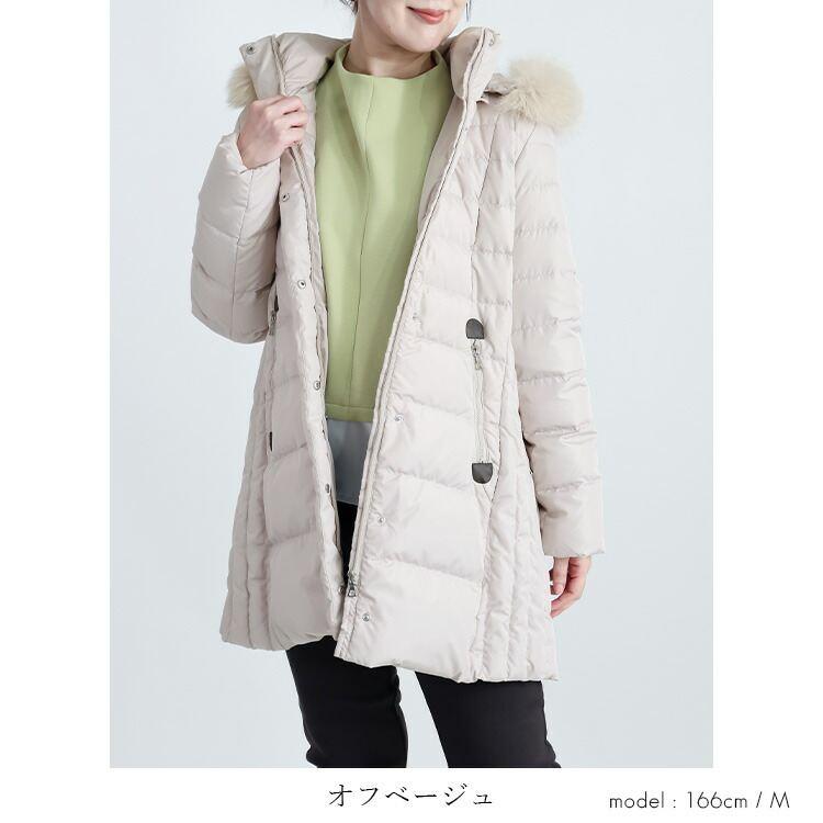 【新作/再入荷】【送料無料】 ダウンコート(フォックスファー取外し可) 3色 M-LL 撥水 保温効果 フォックスファー フード取り外し可 レディース アウター コート |  | 06