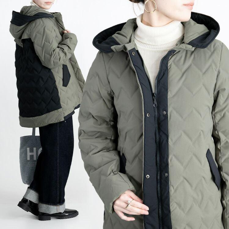 【送料無料】 防風保温の極暖シームレスダウンコート 3色 M L 洗える 長袖 レディース アウター コート ジャケット ダウンジャケット ダウンコート 防寒 冬 |  | 10