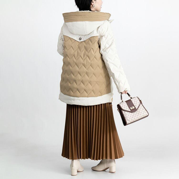 【送料無料】 防風保温の極暖シームレスダウンコート 3色 M L 洗える 長袖 レディース アウター コート ジャケット ダウンジャケット ダウンコート 防寒 冬 |  | 08