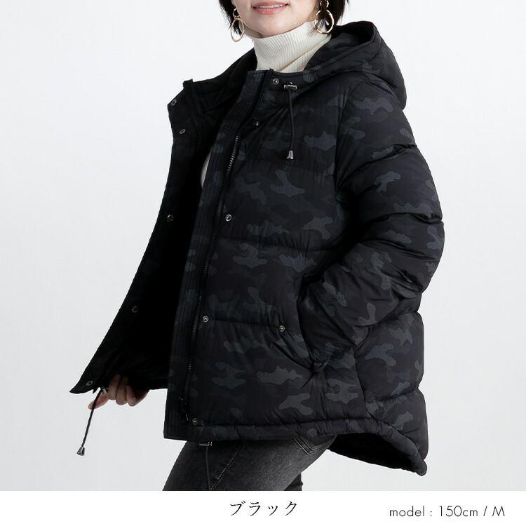 【送料無料】 カモフラ柄ダウンジャケット 4色 M-LL レディース アウター ジャケット コート ダウン ダウンジャケット フード 長袖 暖かい 保温性 防寒 軽量 |  | 13
