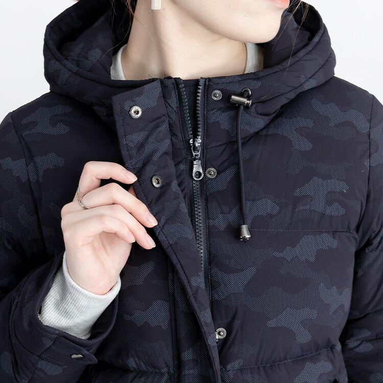 【送料無料】 カモフラ柄ダウンジャケット 4色 M-LL レディース アウター ジャケット コート ダウン ダウンジャケット フード 長袖 暖かい 保温性 防寒 軽量 |  | 15