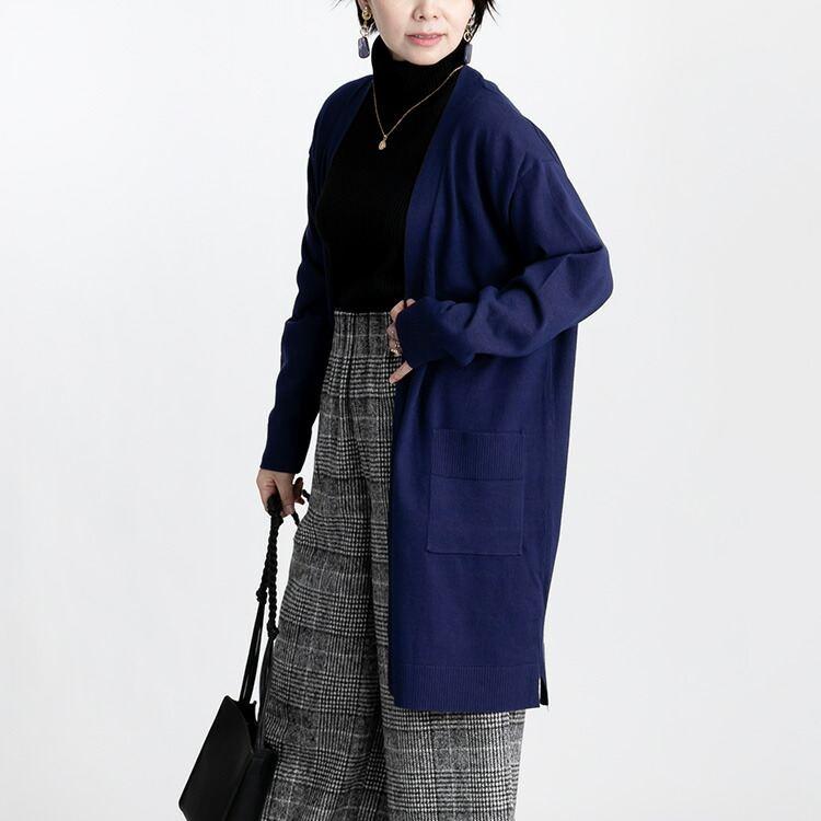 【送料無料/再入荷】 トッパーニットカーディガン 5色 M-L 洗える 長袖 レディース トップス アウター カーディガン ニット 無地 羽織り ミックス糸 体型カバー |  | 12