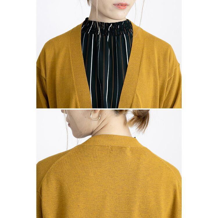 【送料無料/再入荷】 トッパーニットカーディガン 5色 M-L 洗える 長袖 レディース トップス アウター カーディガン ニット 無地 羽織り ミックス糸 体型カバー |  | 15